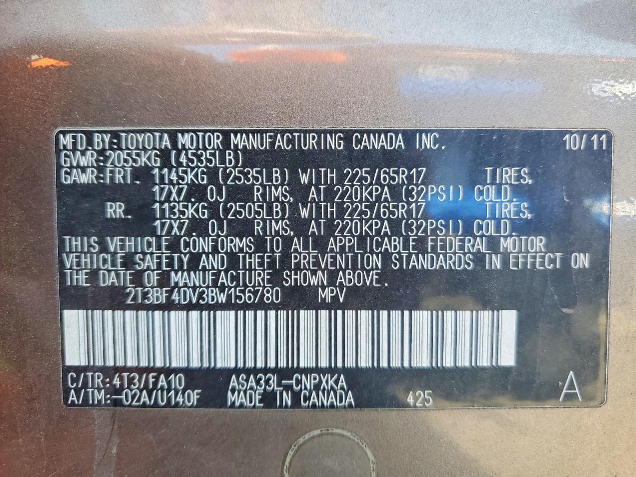 2011 TOYOTA RAV4