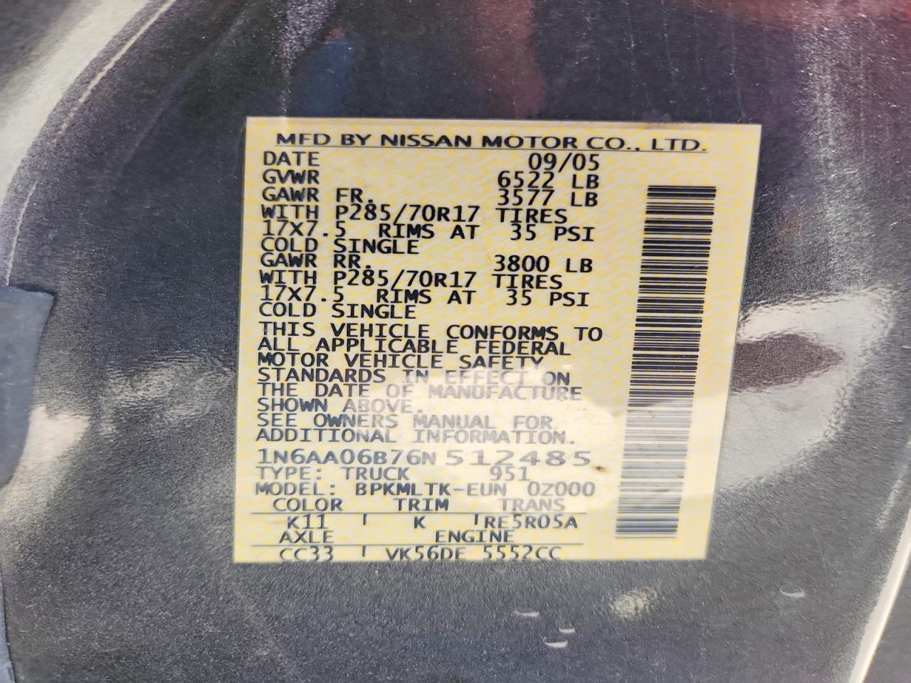 2006 NISSAN TITAN