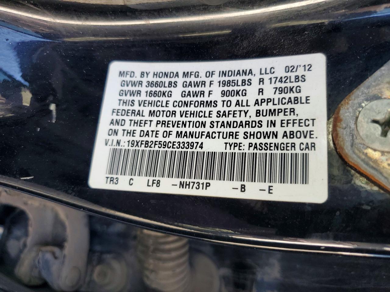 2012 HONDA CIVIC