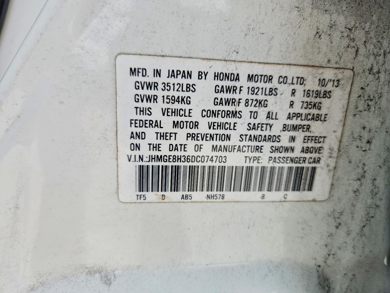2013 HONDA FIT