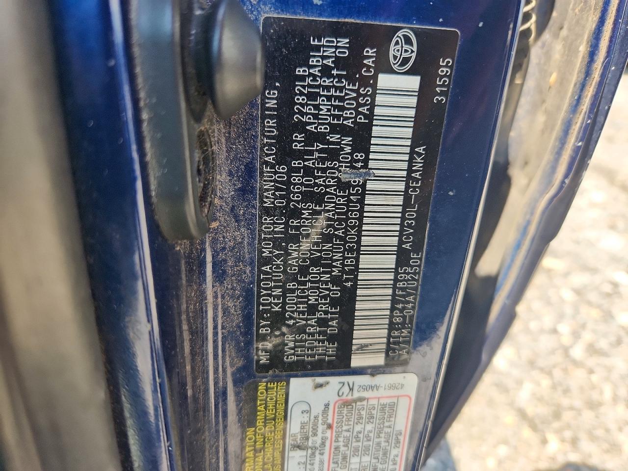 2006 TOYOTA CAMRY