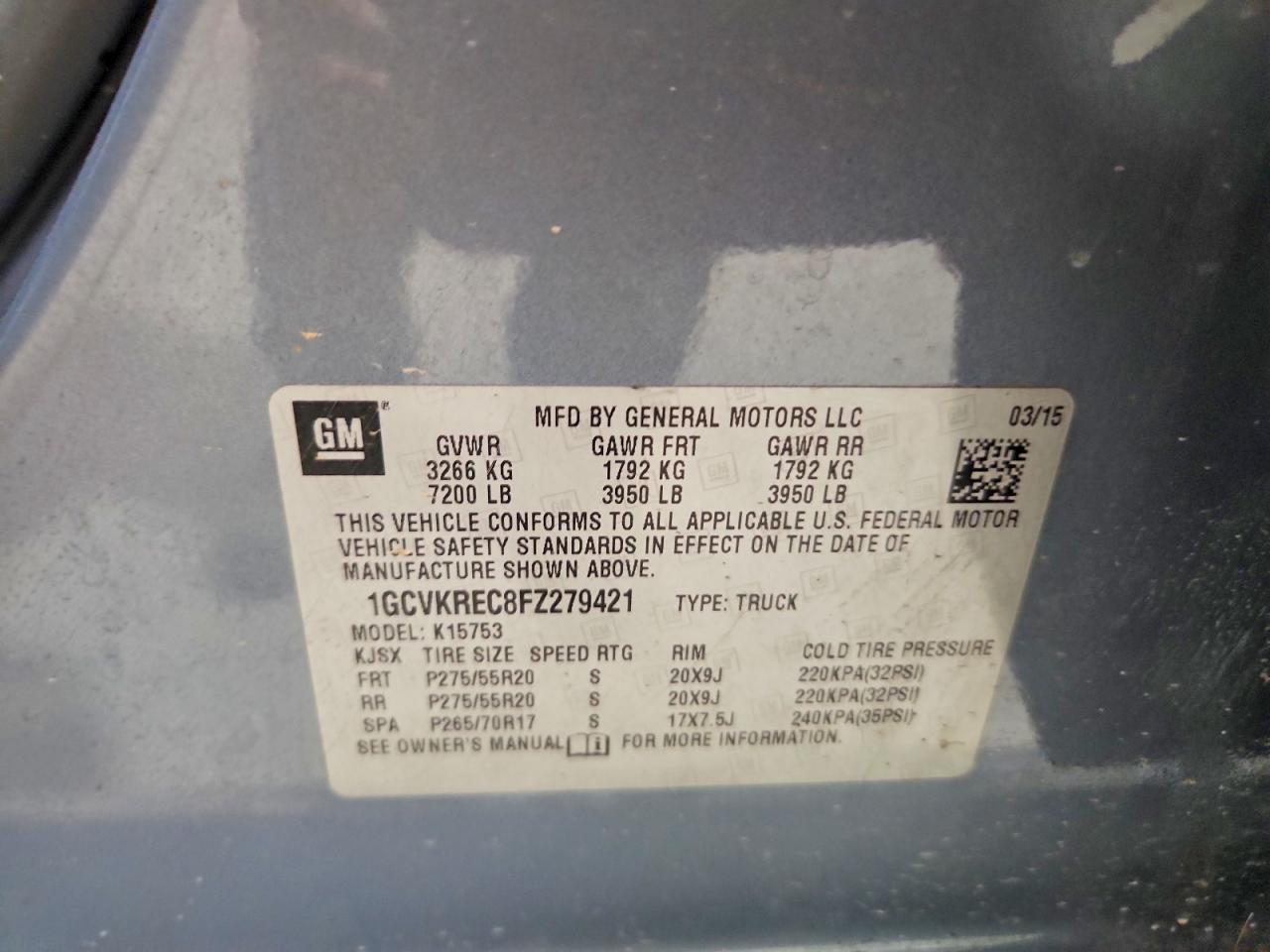 2015 CHEVROLET SILVERADO