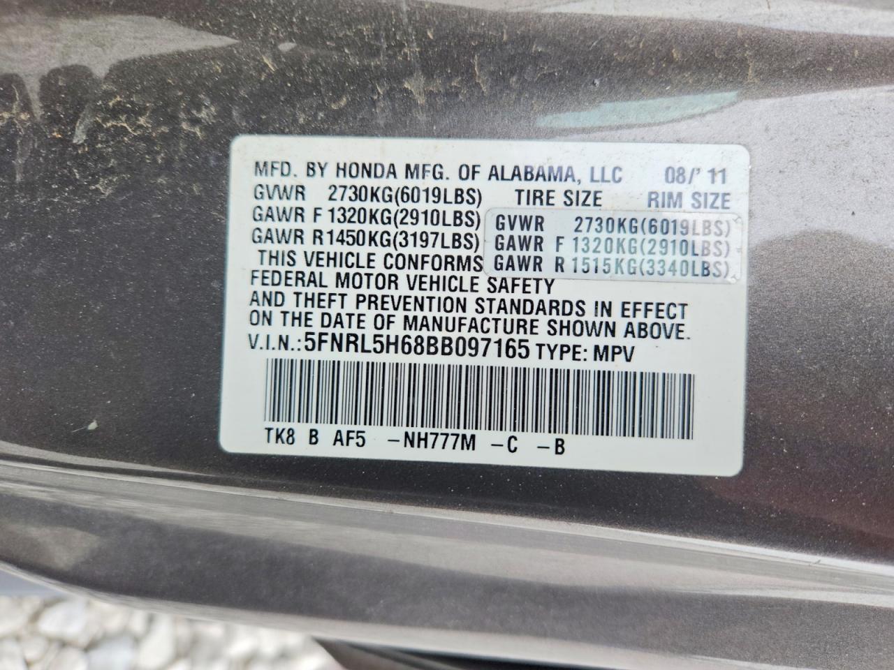 2011 HONDA ODYSSEY