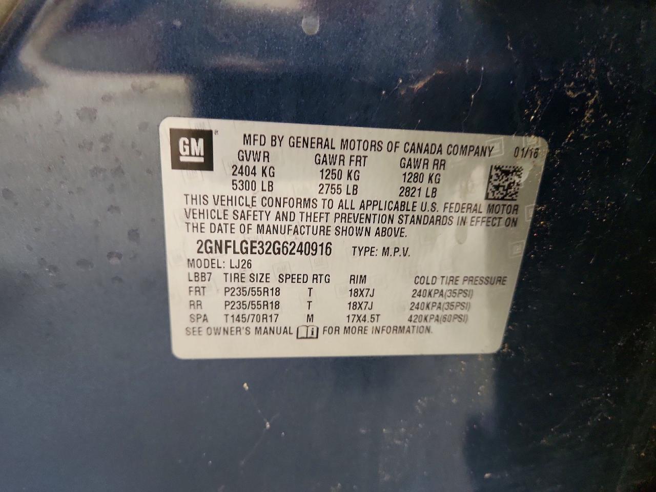 2016 CHEVROLET EQUINOX
