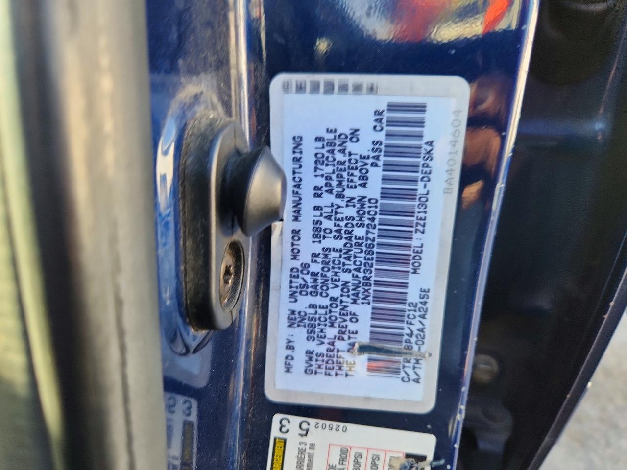 2006 TOYOTA COROLLA