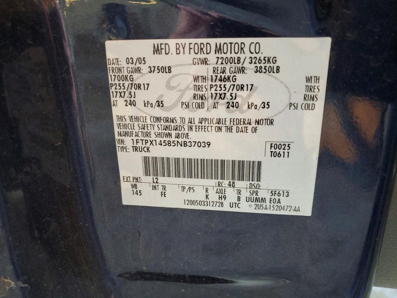 2005 FORD F150