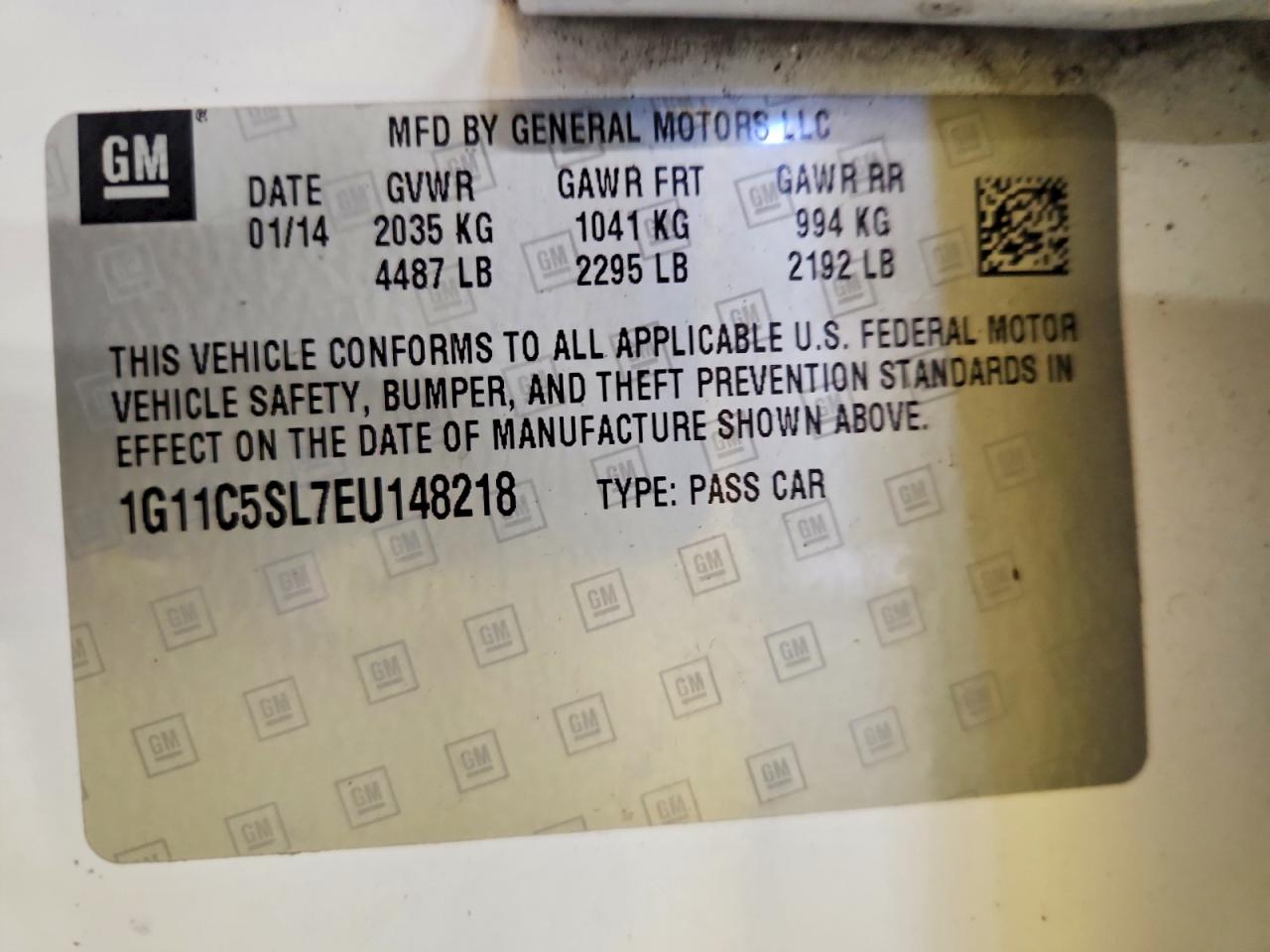 2014 CHEVROLET MALIBU