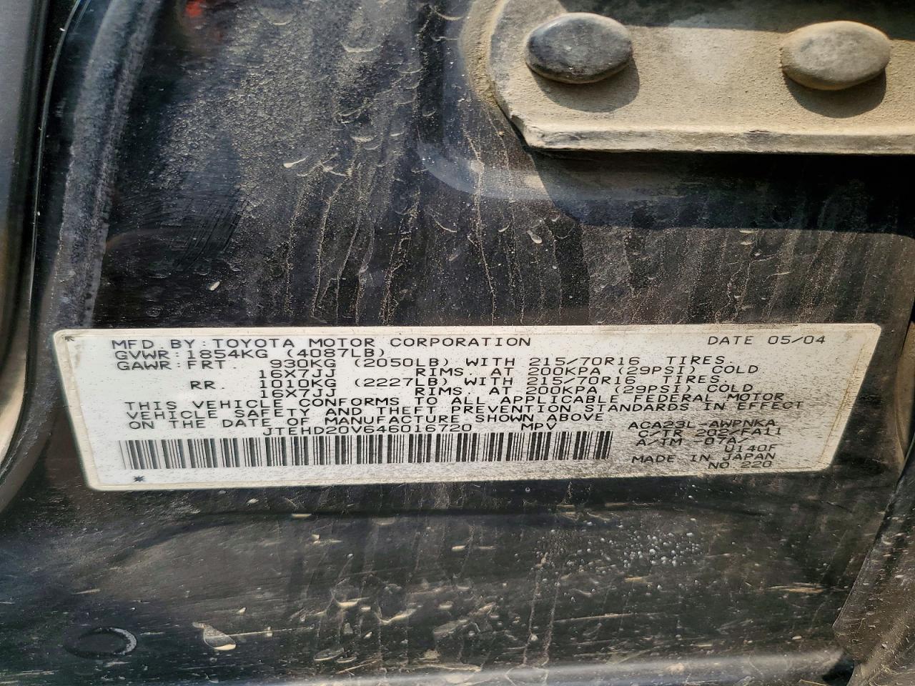 2004 TOYOTA RAV4