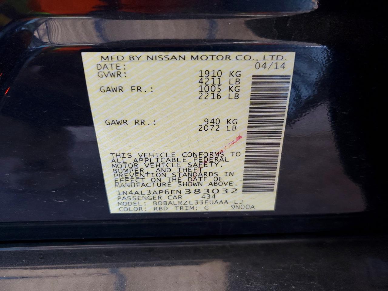 2014 NISSAN ALTIMA
