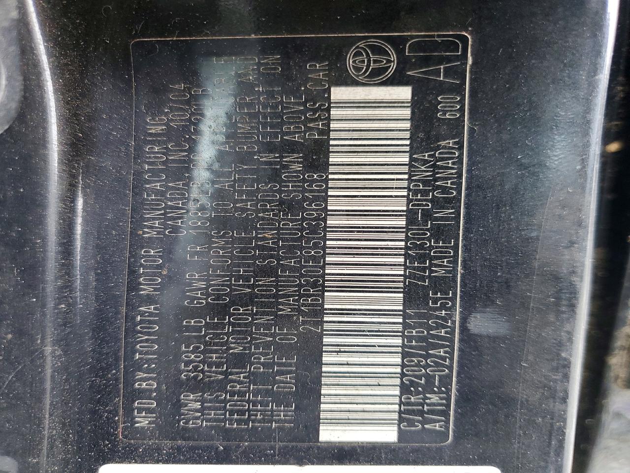 2005 TOYOTA COROLLA