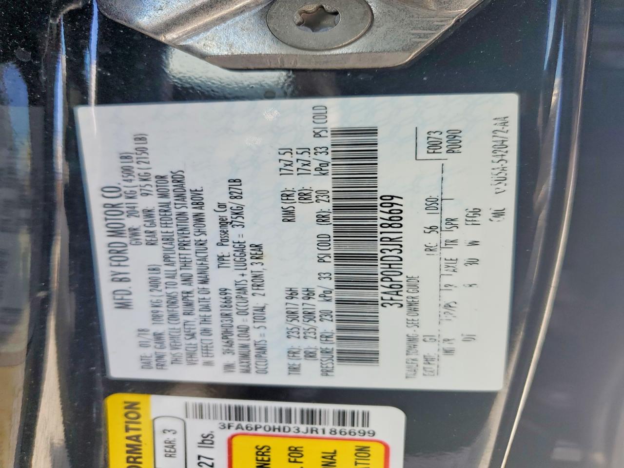 2018 FORD FUSION