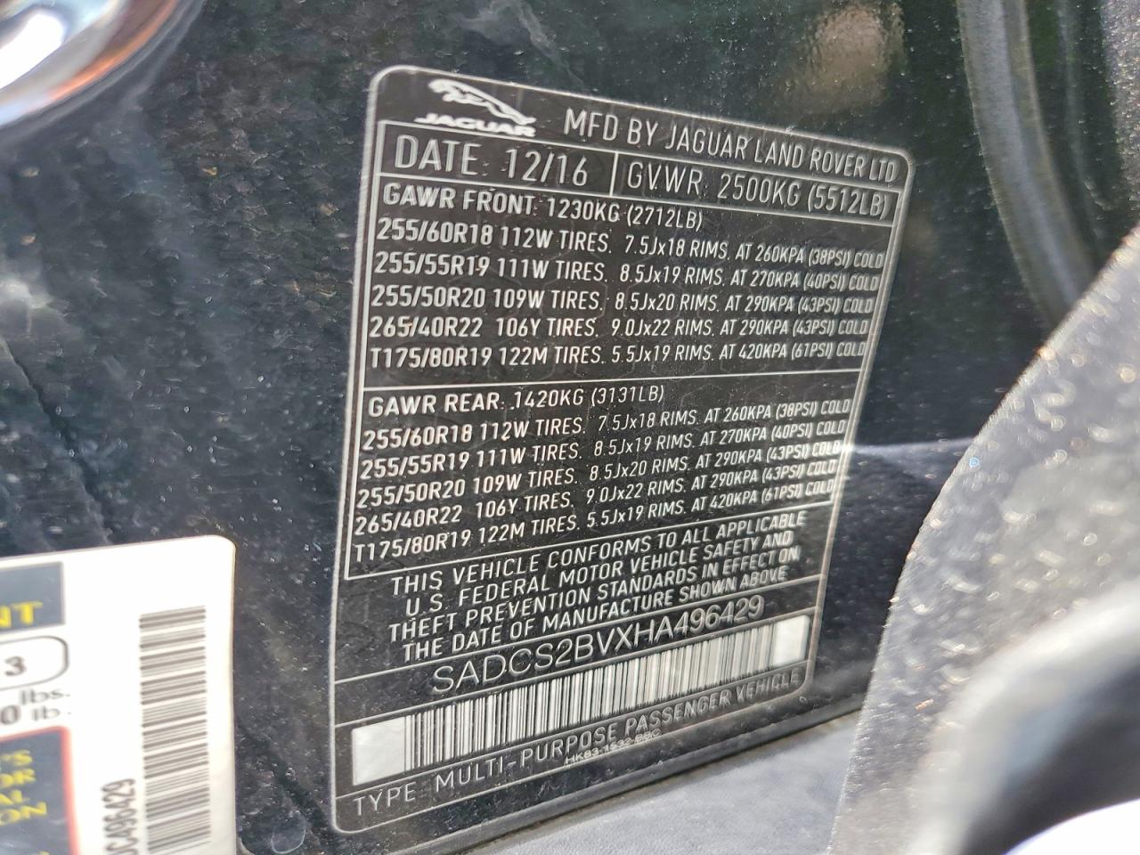 2017 JAGUAR F-PACE