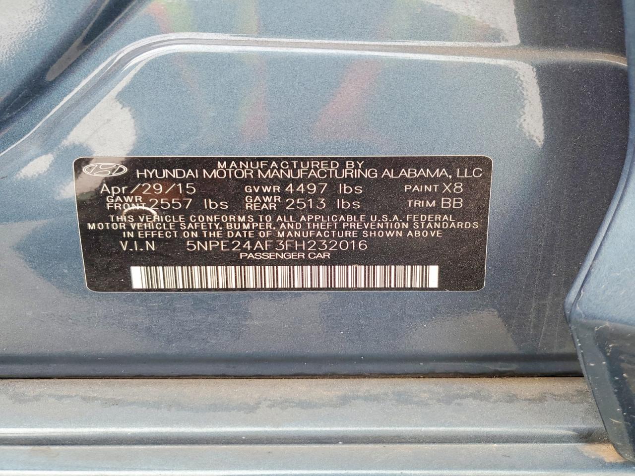 2015 HYUNDAI SONATA