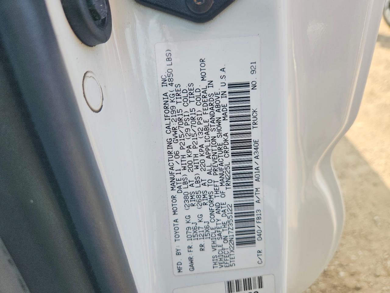 2007 TOYOTA TACOMA