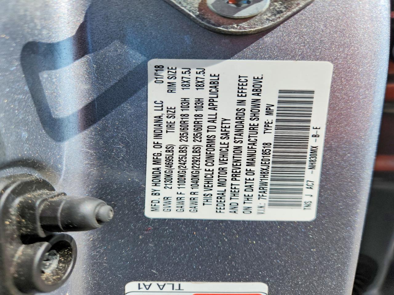 2018 HONDA CRV