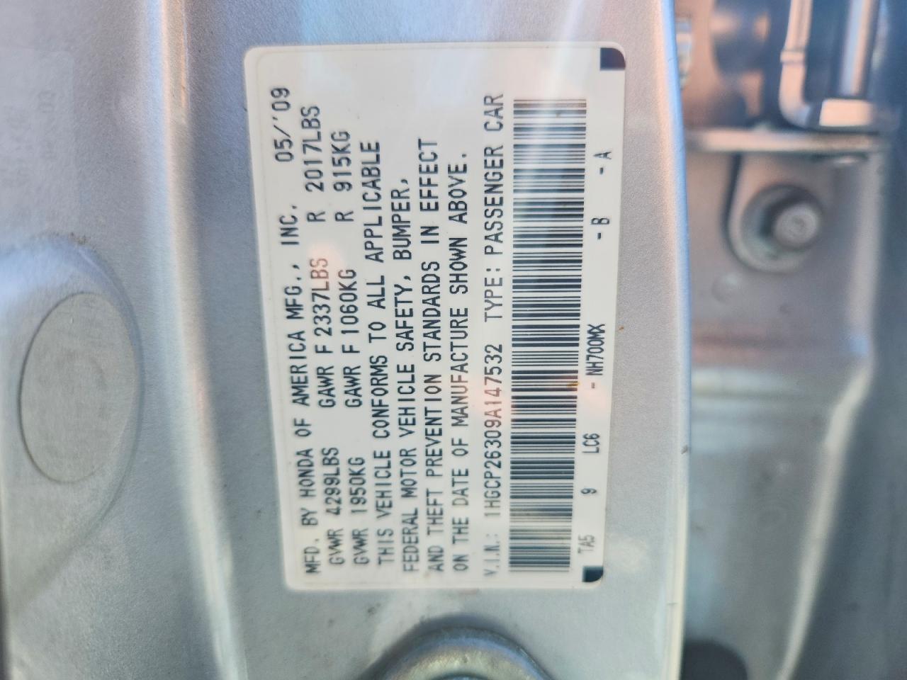 2009 HONDA ACCORD