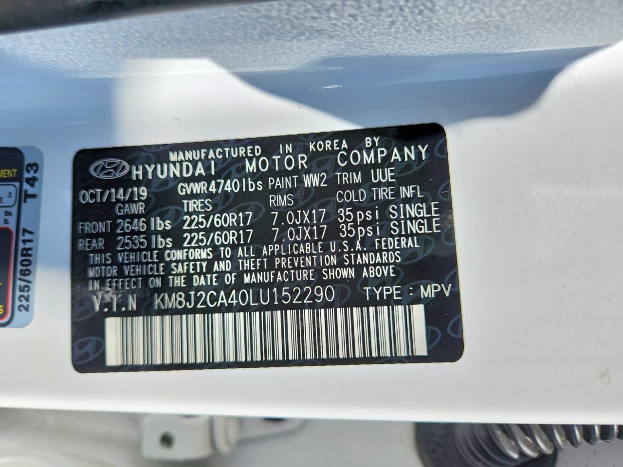 2020 HYUNDAI TUCSON