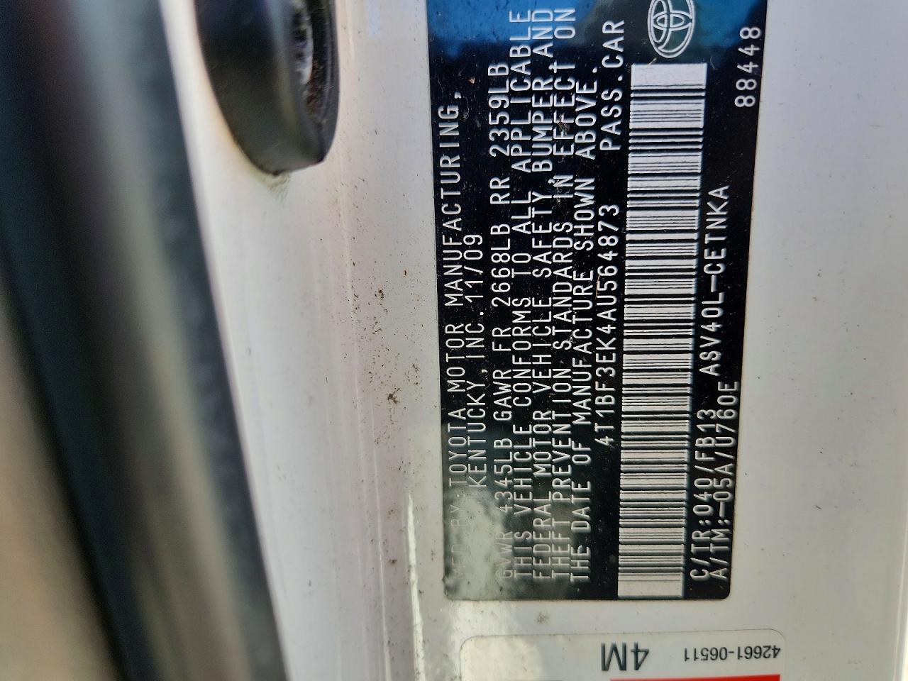 2010 TOYOTA CAMRY
