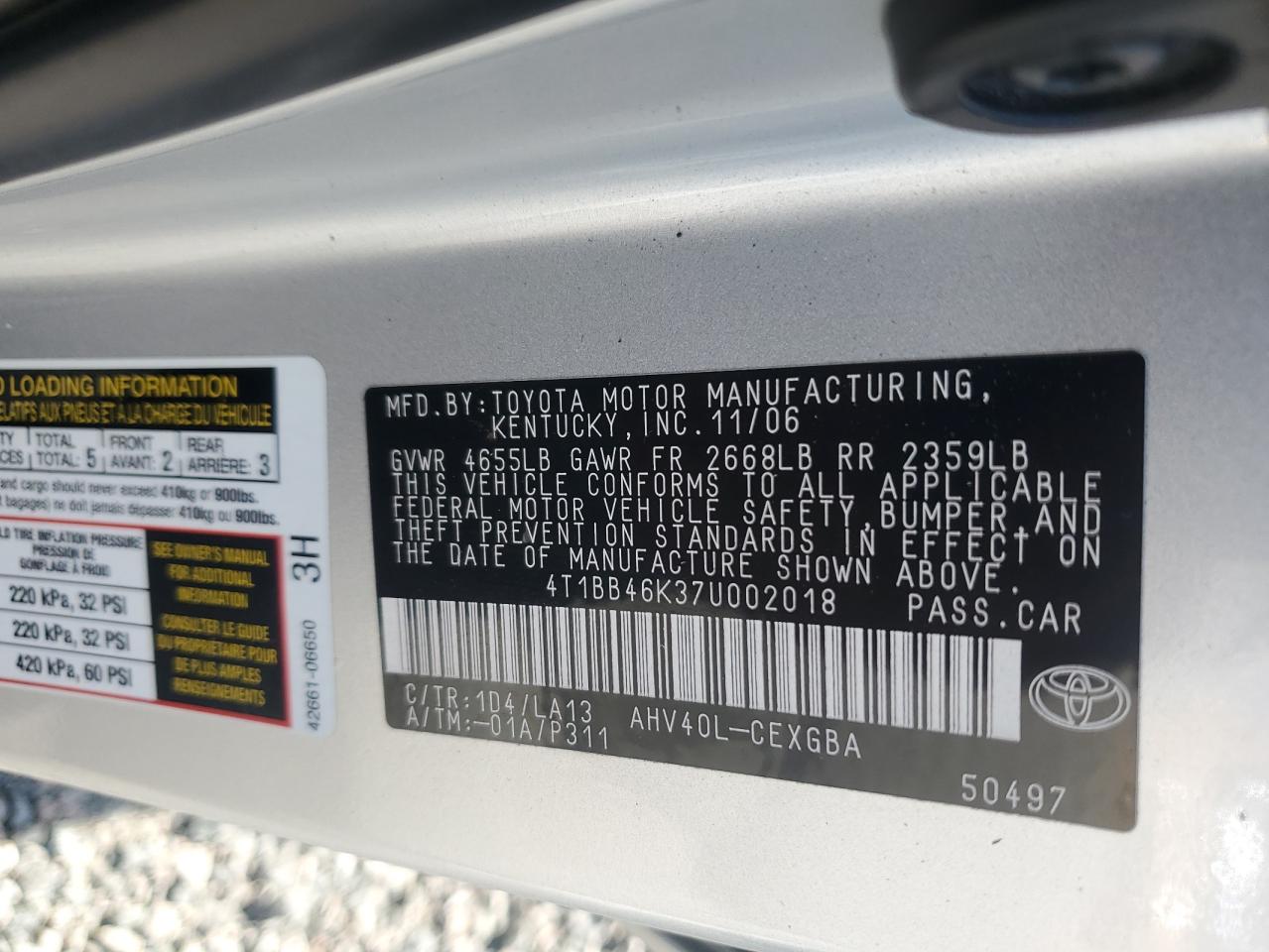 2007 TOYOTA CAMRY
