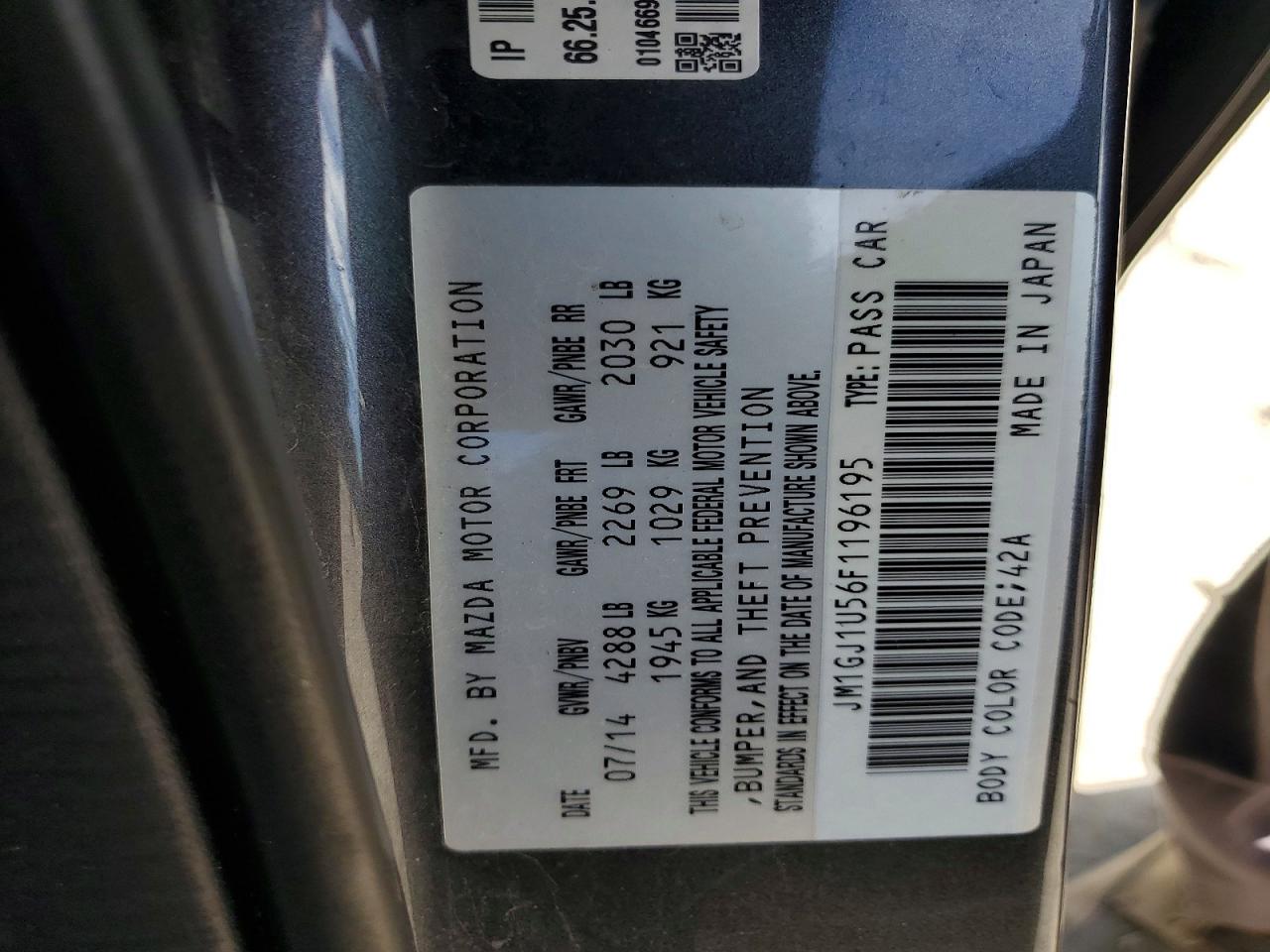 2015 MAZDA 6