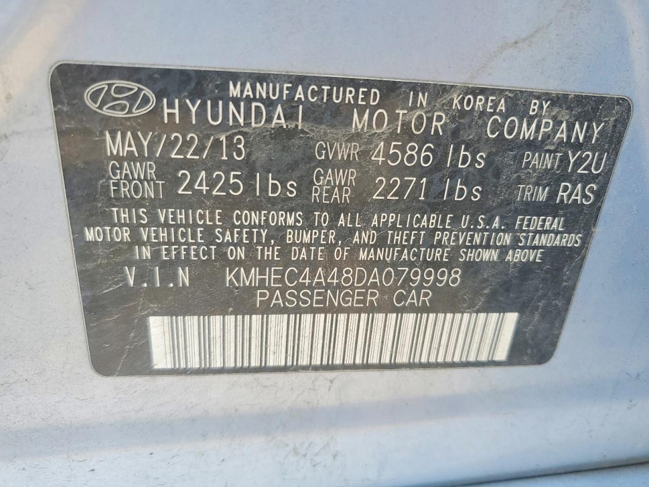 2013 HYUNDAI SONATA
