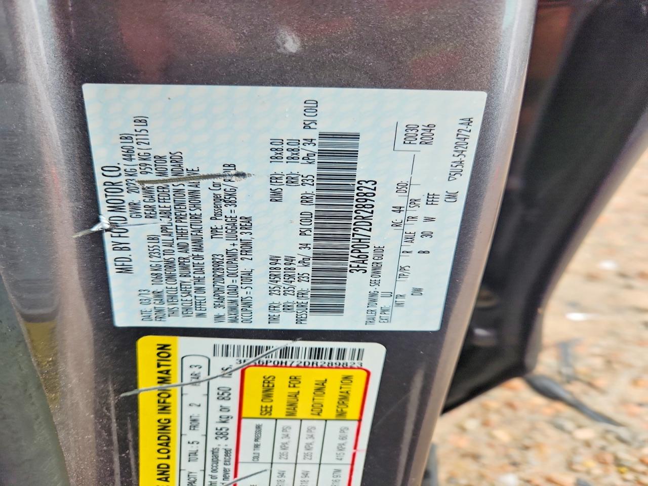 2013 FORD FUSION