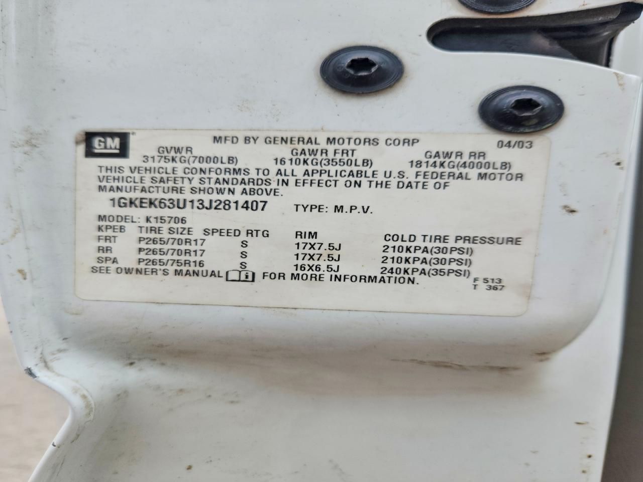 2003 GMC YUKON