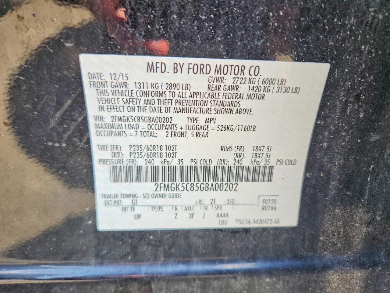 2016 FORD FLEX