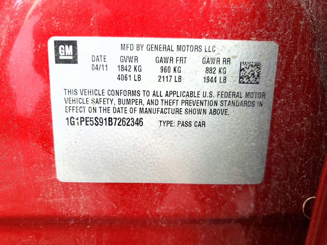 2011 CHEVROLET CRUZE