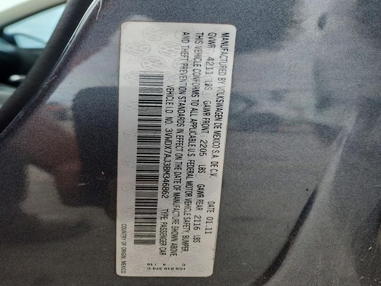 2011 VOLKSWAGEN JETTA