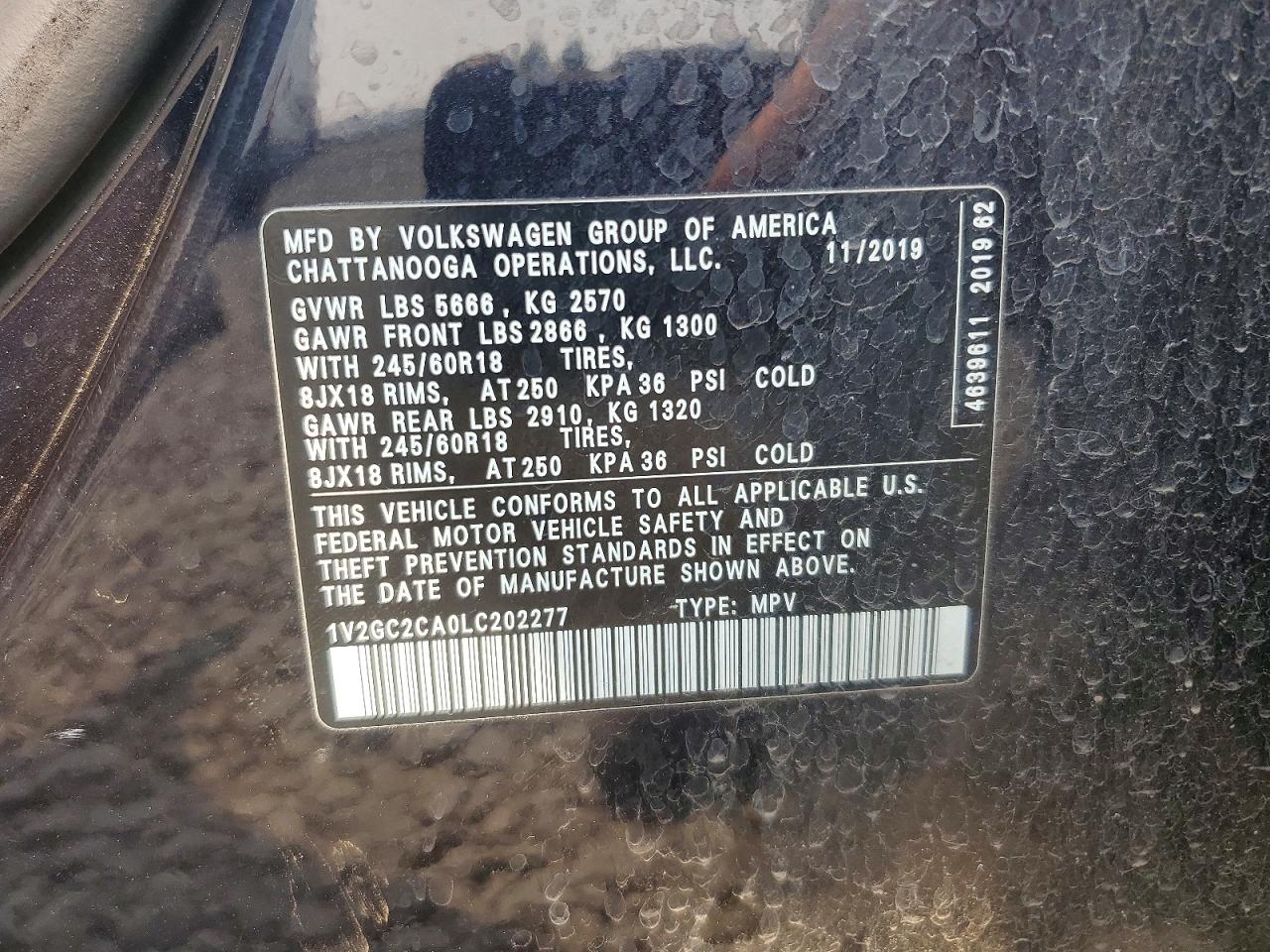 2020 VOLKSWAGEN ATLAS