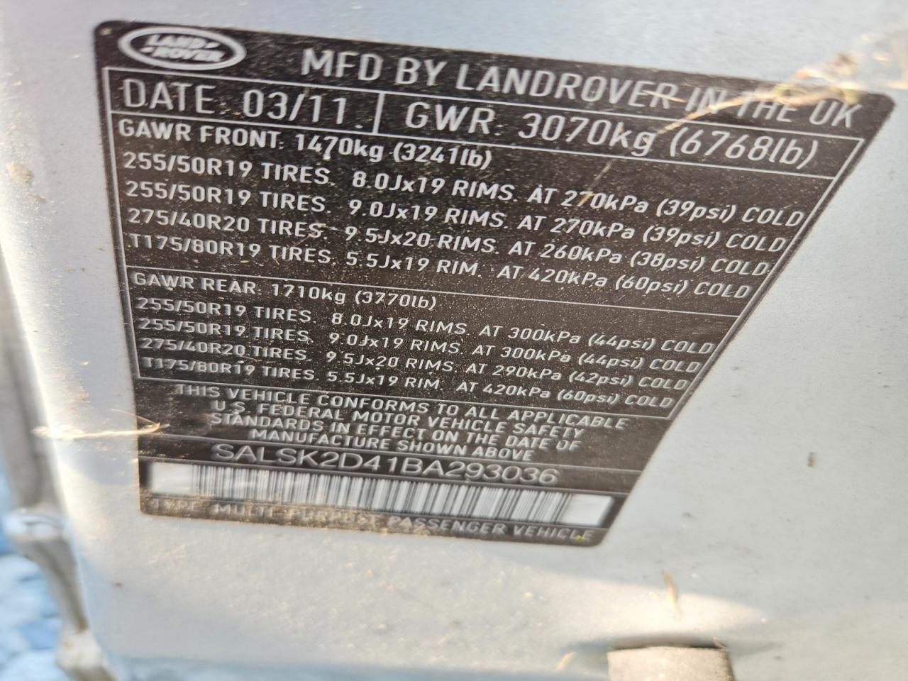 2011 LAND ROVER RANGEROVER