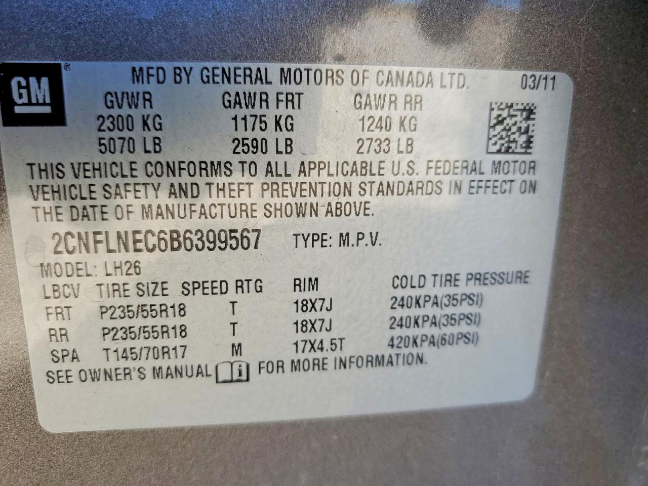 2011 CHEVROLET EQUINOX