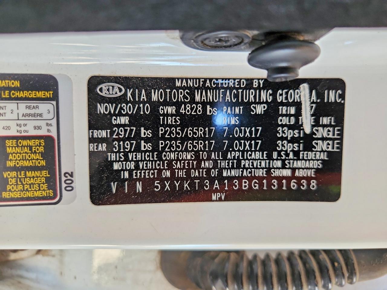 2011 KIA SORENTO