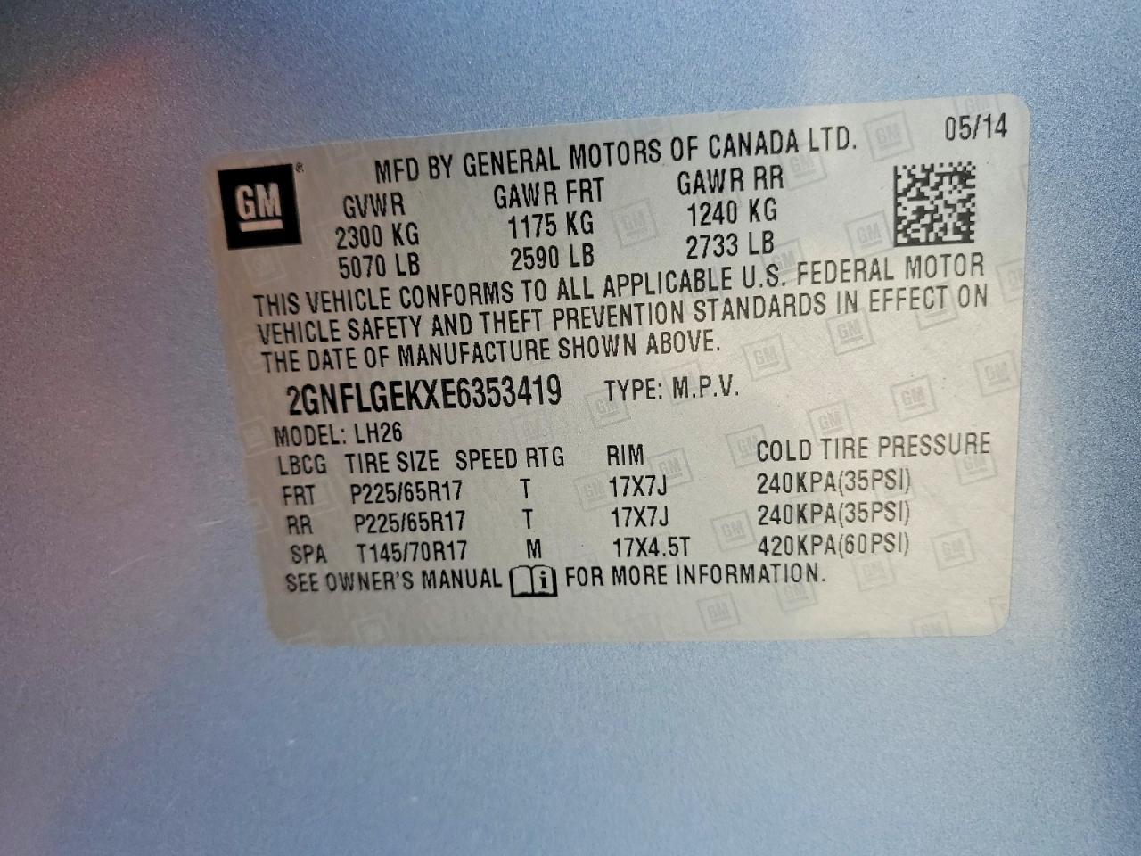2014 CHEVROLET EQUINOX