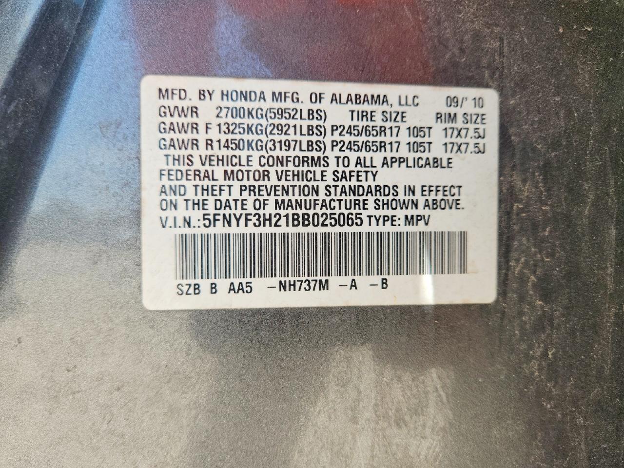 2011 HONDA PILOT