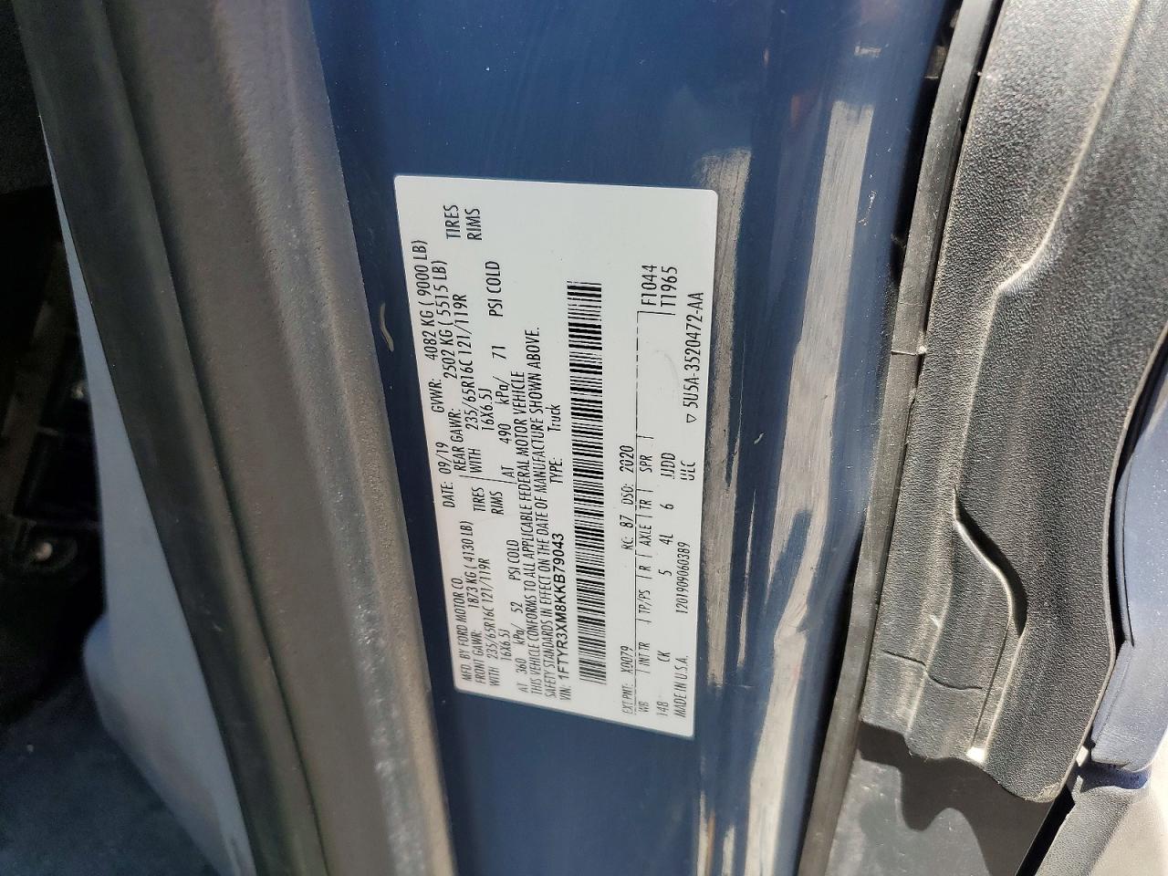 2019 FORD TRANSIT
