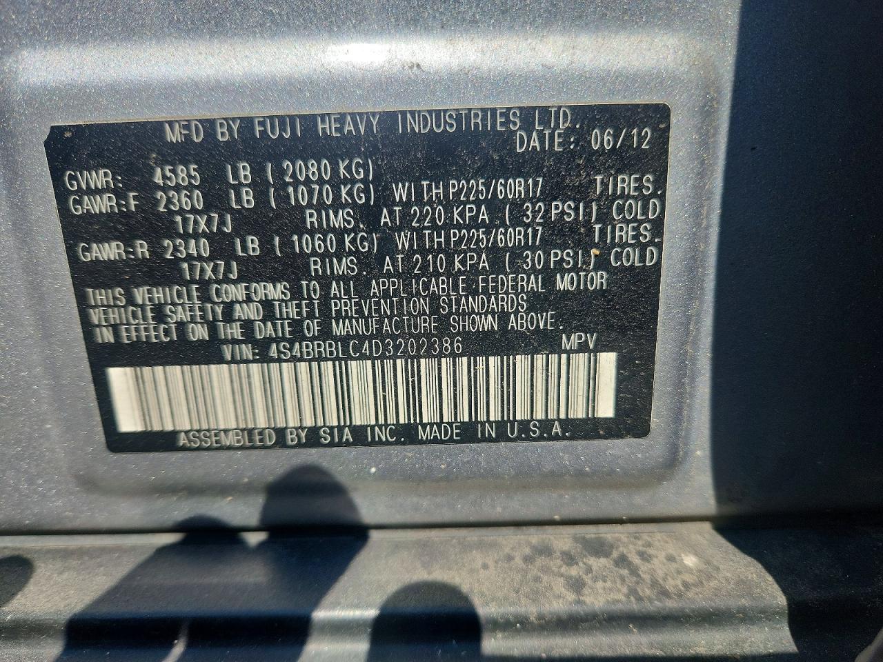 2013 SUBARU OUTBACK