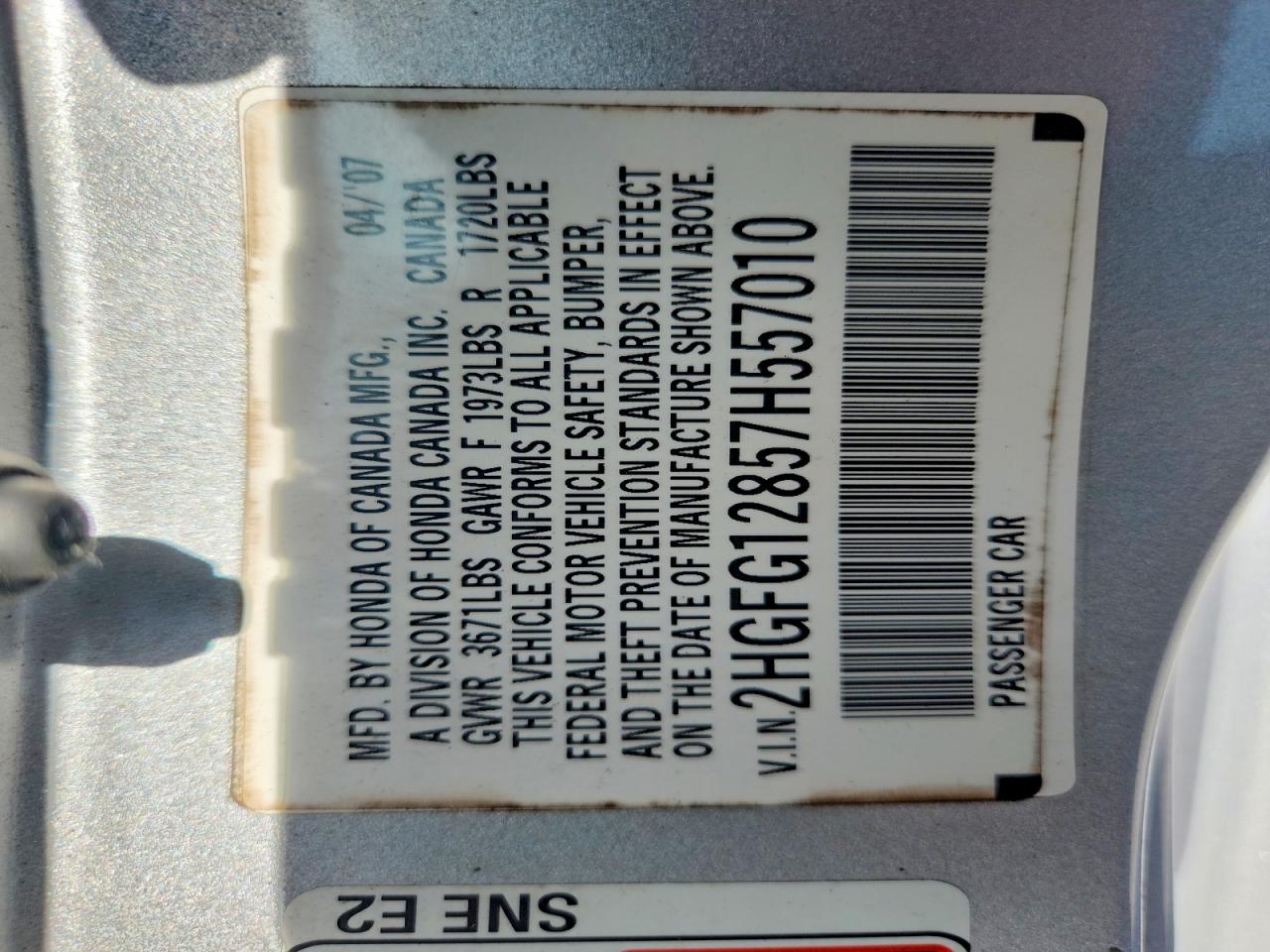 2007 HONDA CIVIC