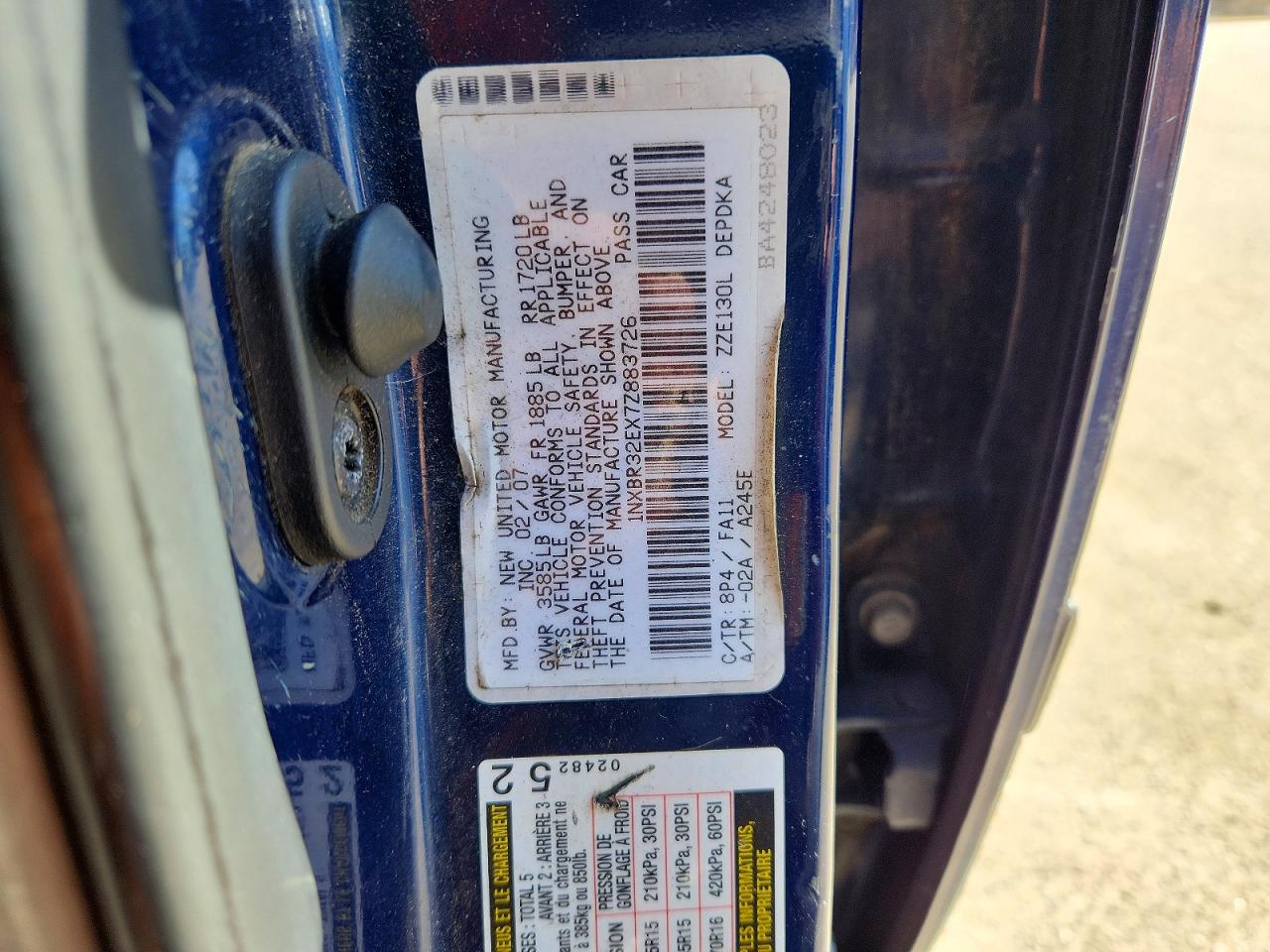 2007 TOYOTA COROLLA
