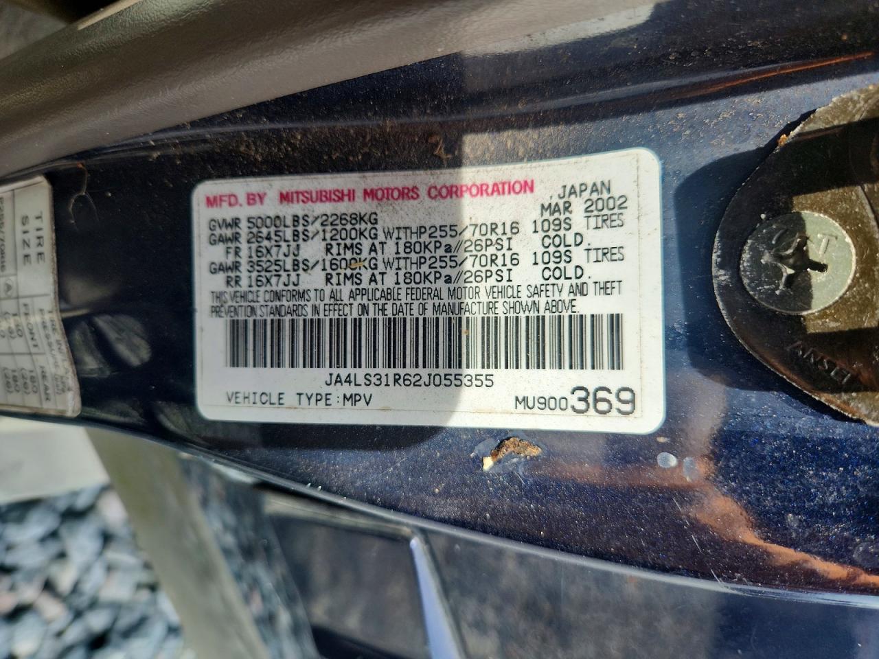 2002 MITSUBISHI MONTERO