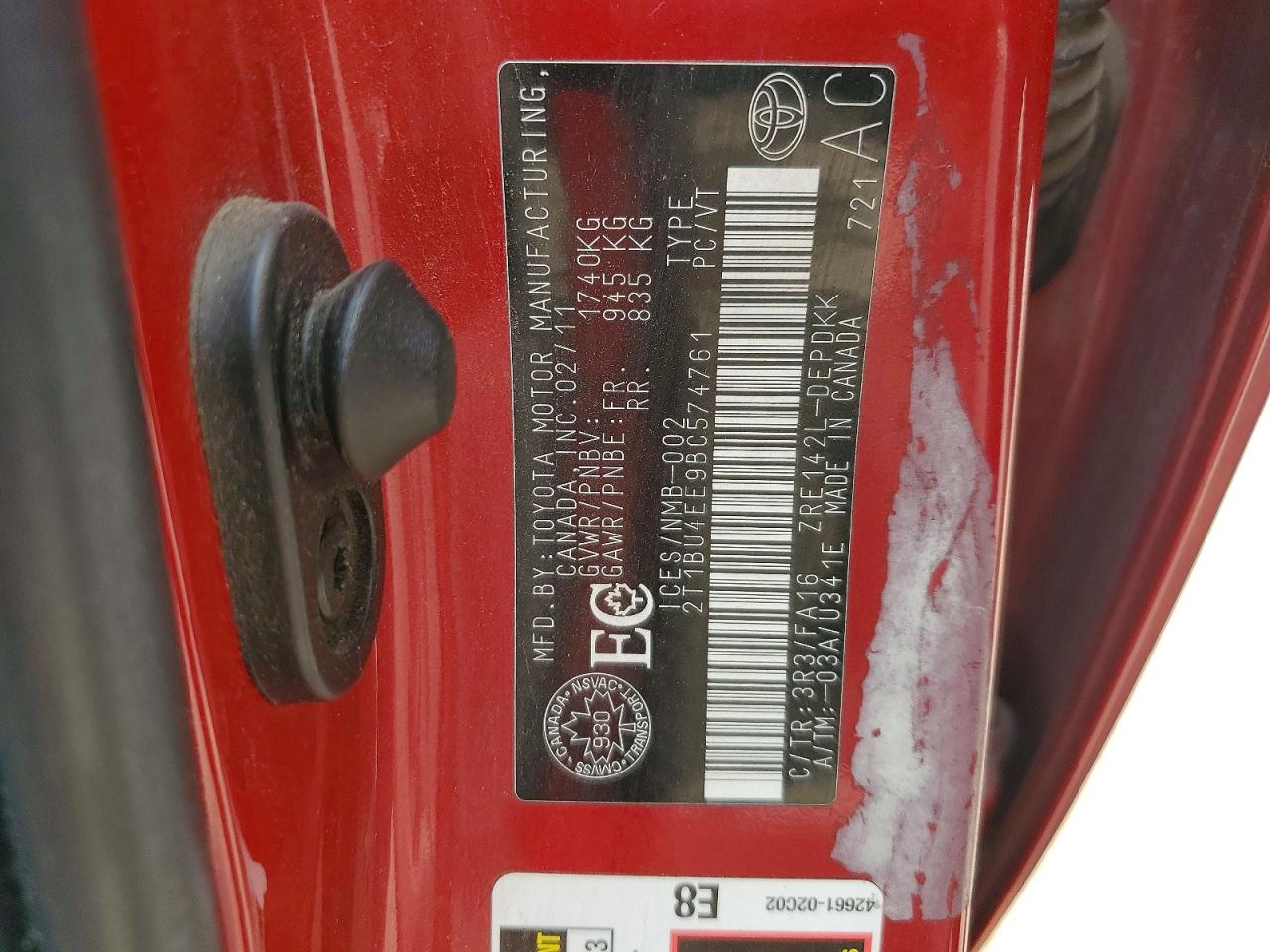 2011 TOYOTA COROLLA