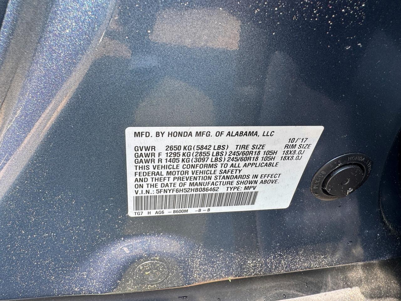 2017 HONDA PILOT
