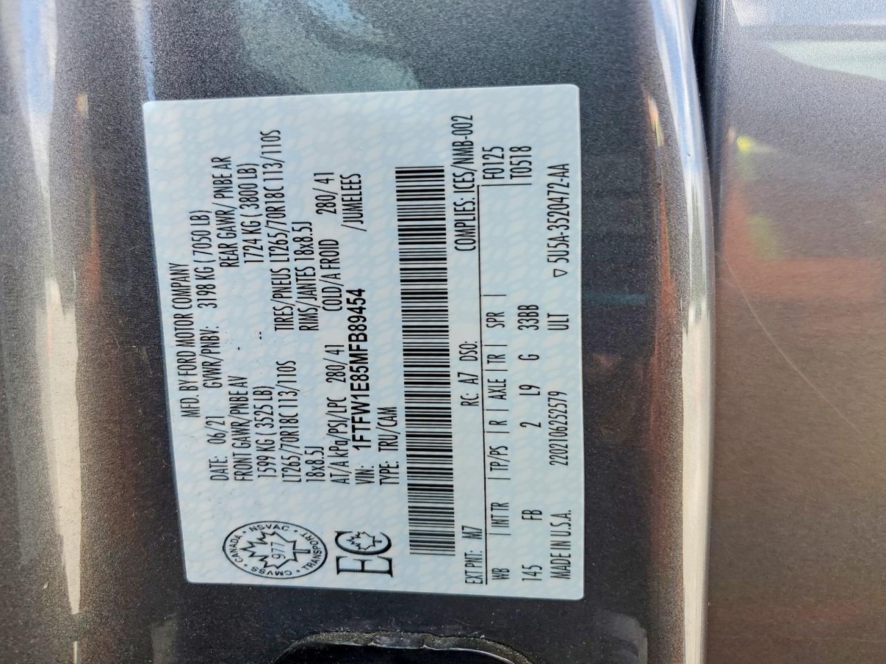 2021 FORD F150