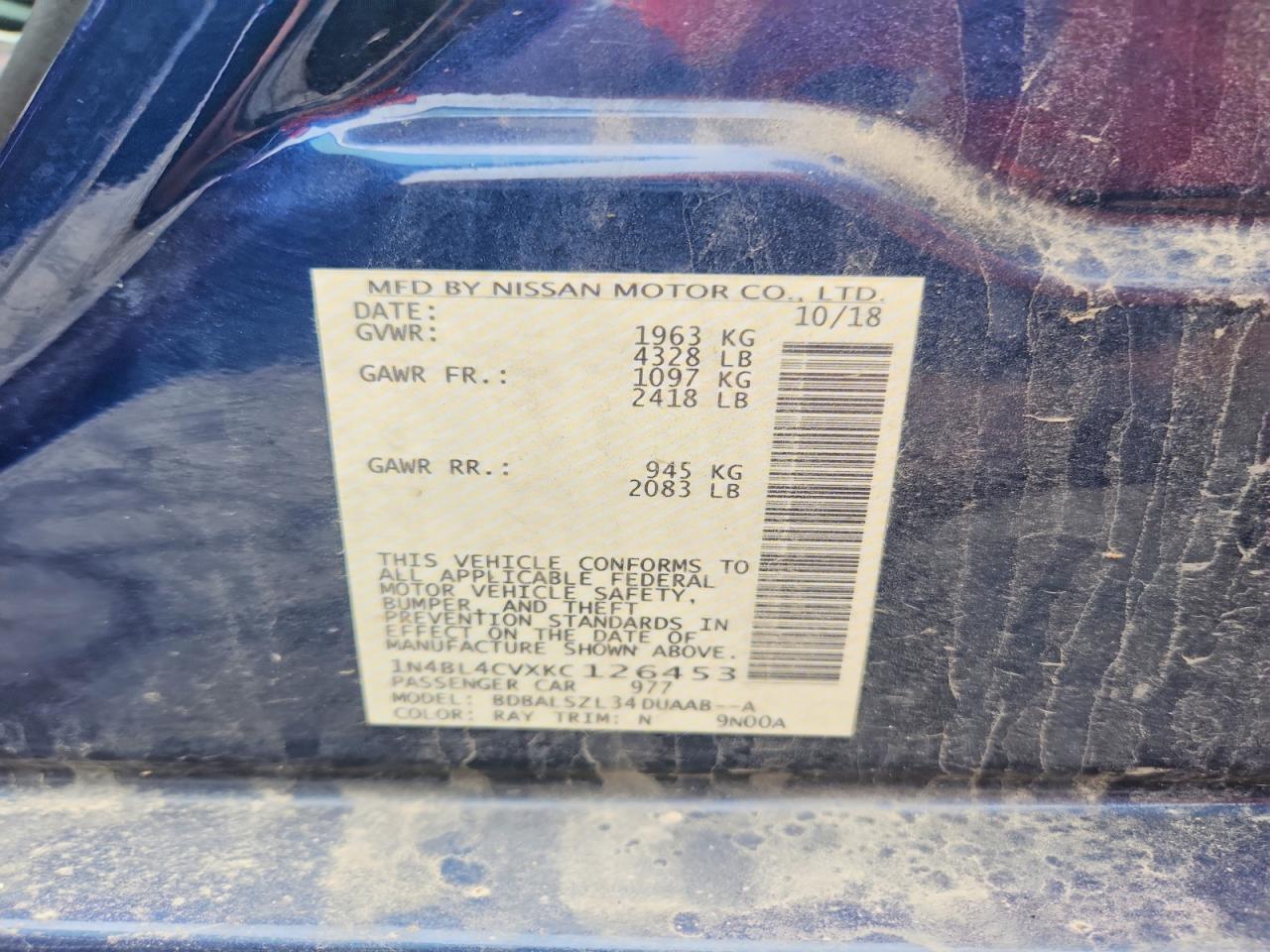 2019 NISSAN ALTIMA