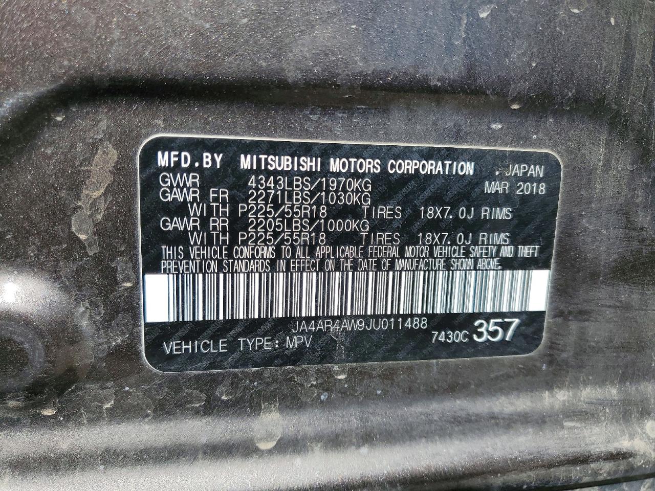 2018 MITSUBISHI OUTLANDER