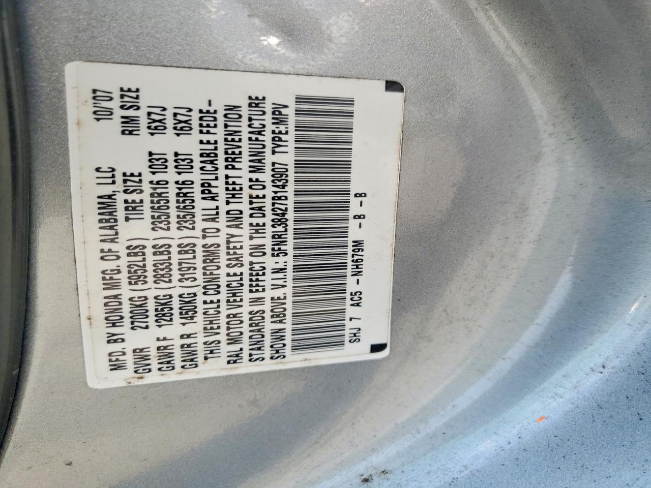 2007 HONDA ODYSSEY