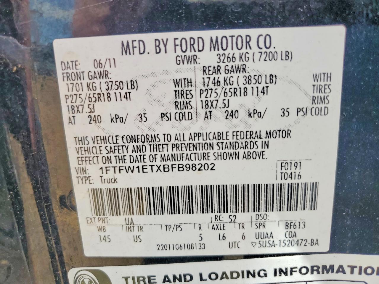 2011 FORD F150