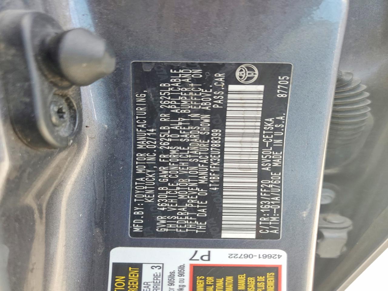 2014 TOYOTA CAMRY