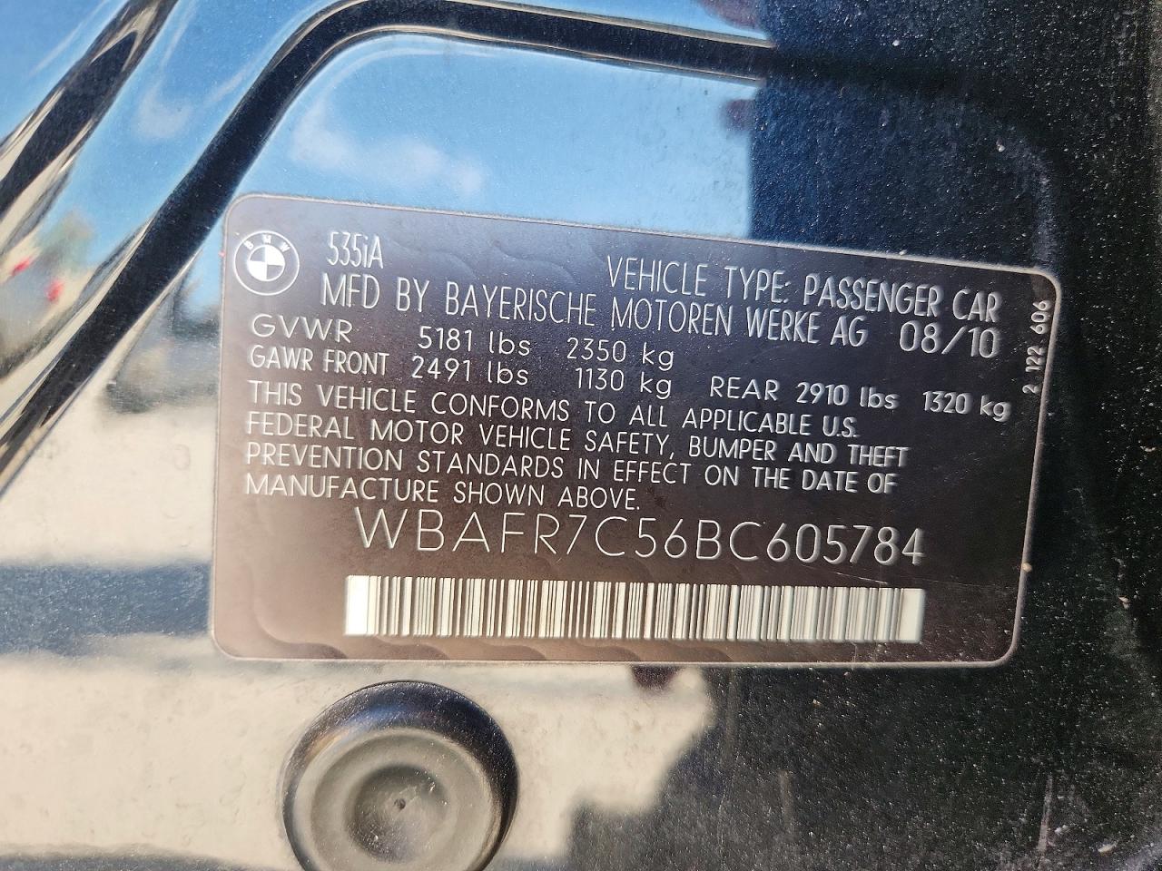 2011 BMW 5 SERIES